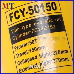 50 Ton Solid Hydraulic Ram Cylinder 6 Inch 150 mm Stroke Single Acting Jack