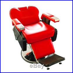 5Fashion Red Heavy Duty Hydraulic Barber Chair Recline Salon Beauty Spa Shampoo