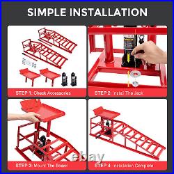 5 Ton 11000lbs Heavy Duty Auto Car Truck Service Hydraulic Lift Vehicle Ramps 2X