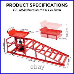 5 Ton 11000lbs Heavy Duty Auto Car Truck Service Hydraulic Lift Vehicle Ramps 2X