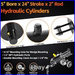 5 x 24 Universal Heavy Duty Hydraulic Cylinders Log Splitter Cylinder 3500PSI