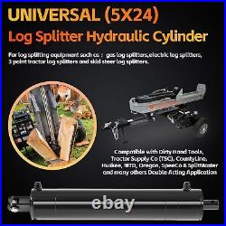 5x24 Hydraulic Log Splitter Cylinder, 3500PSI Heavy Duty Hydraulic Cylinder