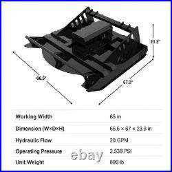 65 Skid Steer Brush Cutter Heavy Duty&Hydraulic with Universal Quick Attach