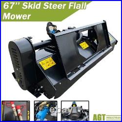 67 Skid Steer Attachment Flail Mower Hydraulic Heavy Duty Rotary Brush Cutter