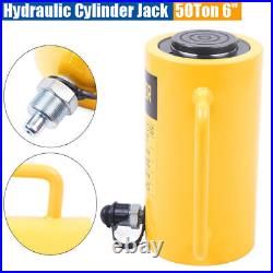 6 Heavy Duty Stroke Hydraulic Cylinder Jack Single Acting Solid Ram 50 Ton