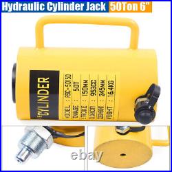 6 Heavy Duty Stroke Hydraulic Cylinder Jack Single Acting Solid Ram 50 Ton