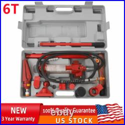6 Ton Porta Power Hydraulic Jack Auto Body Frame Machine Kit Lift Ram Heavy Duty