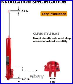 8 Ton Heavy-Duty Hydraulic Long Ram Jack with Double Piston Pump & Clevis Base
