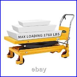 APOLLOLIFT 1760lbs Heavy Duty Hydraulic Double Scissor Lift Table Dolly Cart 59