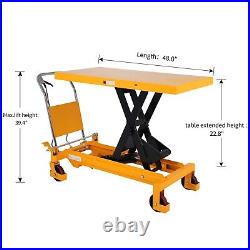 APOLLOLIFT 3300lbs Hydraulic Heavy Duty Single Scissor Lift Table Cart Trolley