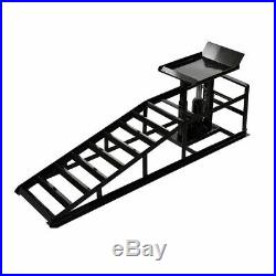 A Pair Auto Car Service Ramps Lifts Heavy Duty Hydraulic Lift Repair Frame Black