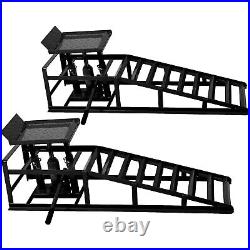 A Pair Auto Car Service Ramps Lifts Heavy Duty Hydraulic Lift Repair Frame Black