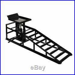 A Pair Auto Car Service Ramps Lifts Heavy Duty Hydraulic Lift Repair Frame Black