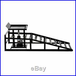 A Pair Auto Car Service Ramps Lifts Heavy Duty Hydraulic Lift Repair Frame Black