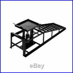 A Pair Auto Car Service Ramps Lifts Heavy Duty Hydraulic Lift Repair Frame Black