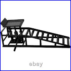 A Pair Auto Car Service Ramps Lifts Heavy Duty Hydraulic Lift Repair Frame Black