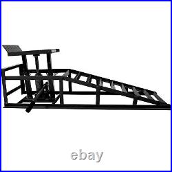A Pair Auto Car Service Ramps Lifts Heavy Duty Hydraulic Lift Repair Frame Black