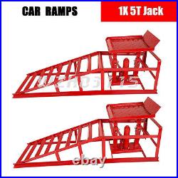 A Pair Auto Car Service Ramps Lifts Heavy Duty Hydraulic Lift Repair Frame Red