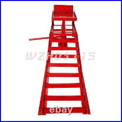 A Pair Auto Car Service Ramps Lifts Heavy Duty Hydraulic Lift Repair Frame Red