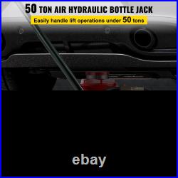 Air Hydraulic Bottle Jack 50 Ton Manual 110200lbs Heavy Duty Auto Truck RV Repai
