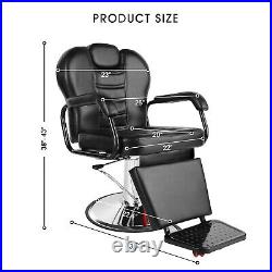 All Purpose Black Heavy Duty Hydraulic Recline Barber Chair Beauty Salon Styling