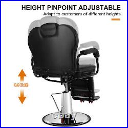 All Purpose Black Heavy Duty Hydraulic Recline Barber Chair Beauty Salon Styling