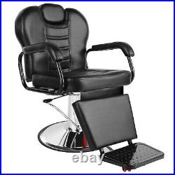 All Purpose Black Heavy Duty Hydraulic Recline Barber Chair Beauty Salon Styling