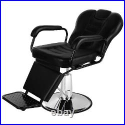 All Purpose Black Heavy Duty Hydraulic Recline Barber Chair Beauty Salon Styling