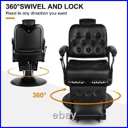 All Purpose Heavy Duty Hydraulic Black Recliner Barber Chair Beauty Salon Spa