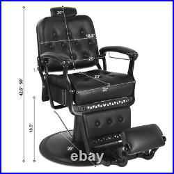 All Purpose Heavy Duty Hydraulic Black Recliner Barber Chair Salon Beauty