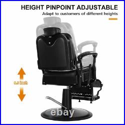 All Purpose Heavy Duty Hydraulic Black Recliner Barber Chair Salon Beauty
