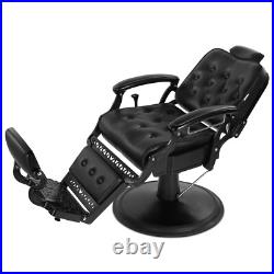 All Purpose Heavy Duty Hydraulic Black Recliner Barber Chair Salon Beauty