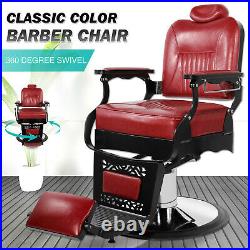 All Purpose Heavy Duty Hydraulic Recliner Barber Chair Salon Beauty Black/Red