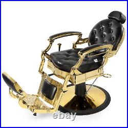 All Purpose Heavy Duty Hydraulic Recliner Barber Chairs Beauty Salon Black Red