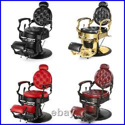 All Purpose Heavy Duty Hydraulic Recliner Barber Chairs Beauty Salon Red/Black