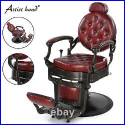 All Purpose Heavy Duty Hydraulic Recliner Barber Chairs Beauty Salon Red/Black