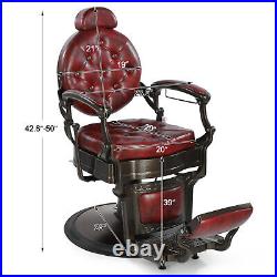 All Purpose Heavy Duty Hydraulic Recliner Barber Chairs Beauty Salon Red/Black