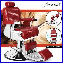 All Purpose Heavy Duty Hydraulic Red Barber Recliner Chair Salon Spa Beauty