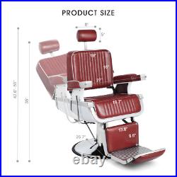 All Purpose Heavy Duty Hydraulic Red Recliner Barber Chair Salon Spa Beauty