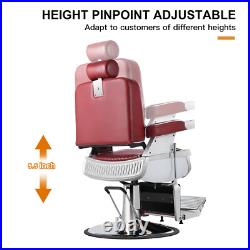 All Purpose Heavy Duty Hydraulic Red Recliner Barber Chair Salon Spa Beauty