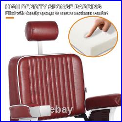 All Purpose Heavy Duty Hydraulic Red Recliner Barber Chair Salon Spa Beauty