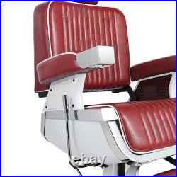 All Purpose Heavy Duty Hydraulic Red Recliner Barber Chair Salon Spa Beauty
