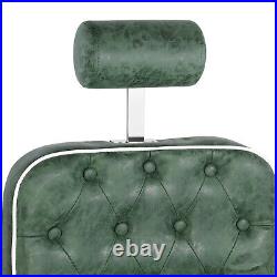 All Purpose Heavy Duty Hydraulic Vintage Green Recliner Barber Chair Salon Spa