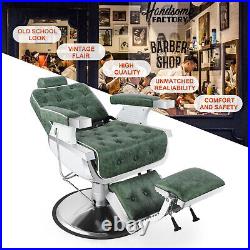 All Purpose Heavy Duty Hydraulic Vintage Green Recliner Barber Chair Spa Salon