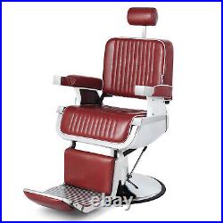 All Purpose Red Hydraulic Salon Barber Chair Heavy Duty Reclining Beauty Styling