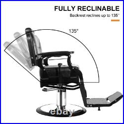 All Purpose Vintage Heavy Duty Hydraulic Recliner Barber Chair Salon Beauty