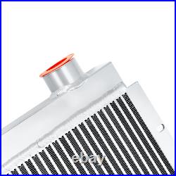 Aluminum Mobile Hydraulic Oil Cooler Heavy Duty Industrial 155HP 0-140GPM Silver