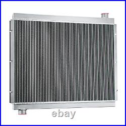 Aluminum Mobile Hydraulic Oil Cooler Heavy Duty Industrial 155HP 0-140GPM Silver