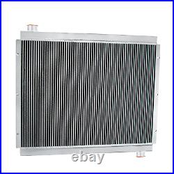 Aluminum Mobile Hydraulic Oil Cooler Heavy Duty Industrial 155HP 0-140GPM Silver