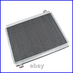 Aluminum Mobile Hydraulic Oil Cooler Heavy Duty Industrial 155HP 0-140GPM Silver